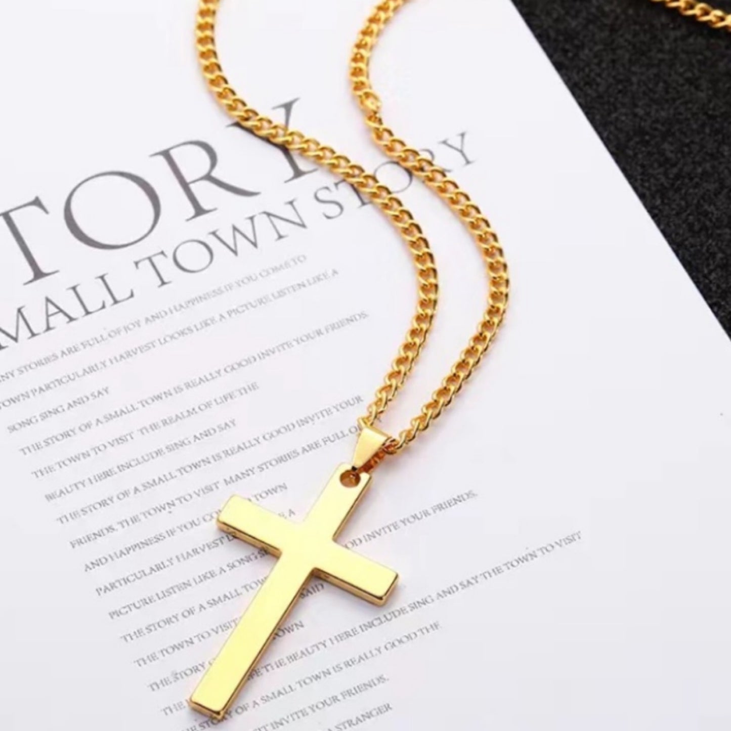 Simple Minimalist Gold Cross Necklace