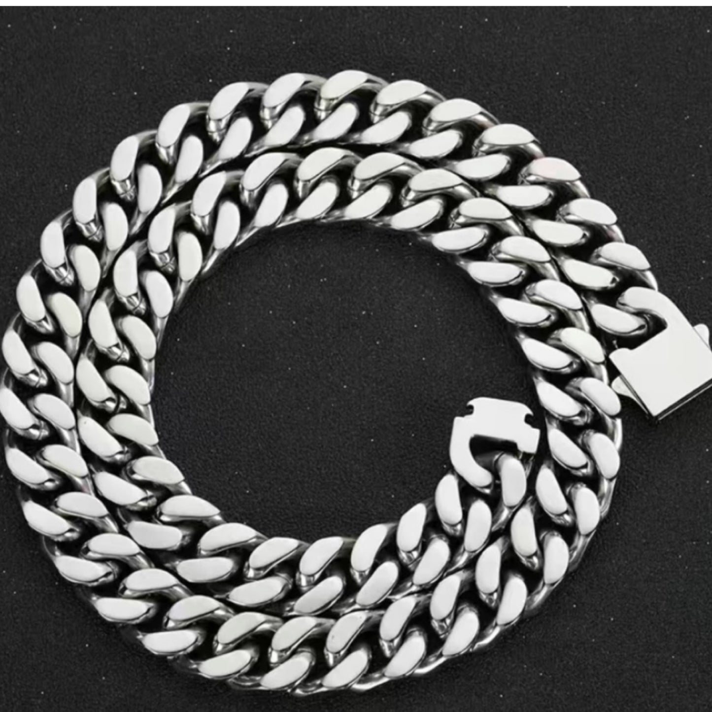 Thick Stainless Steel Curb Chain Hip Hop Style Necklace