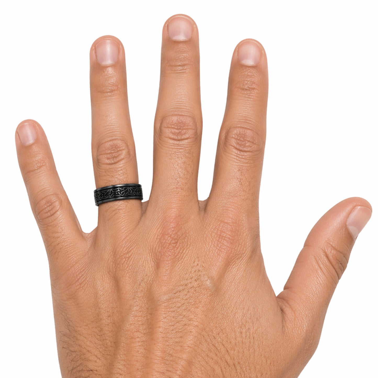 Black Celtic Knot Spinner Ring – Stainless Steel Fidget Band