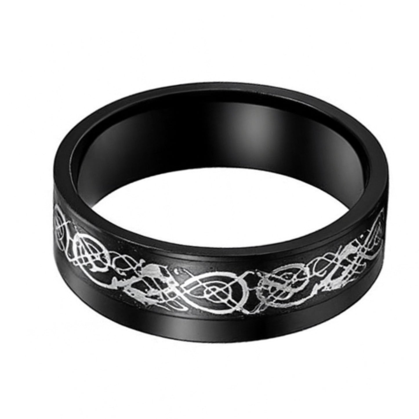Black Stainless Steel Celtic Tribal Pattern Ring