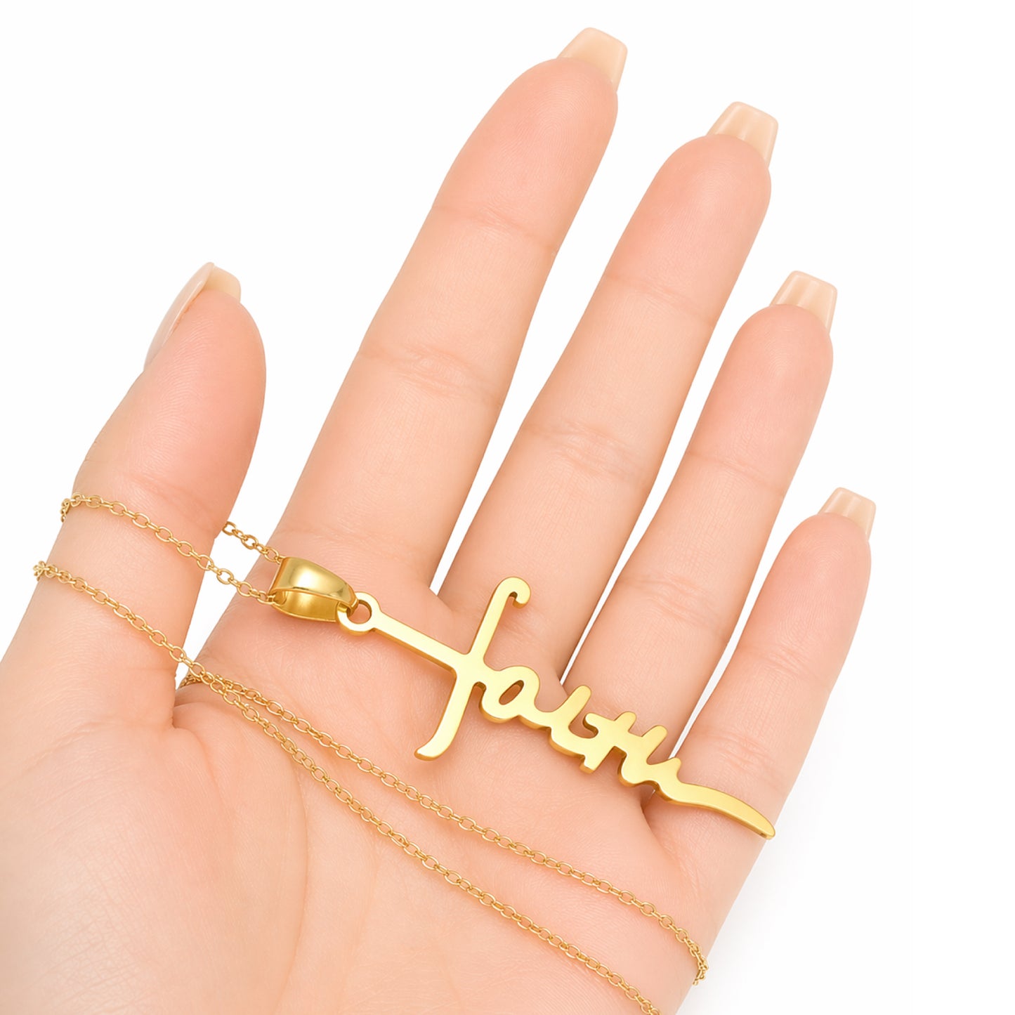 Simple Minimalist Gold Faith Cross Necklace