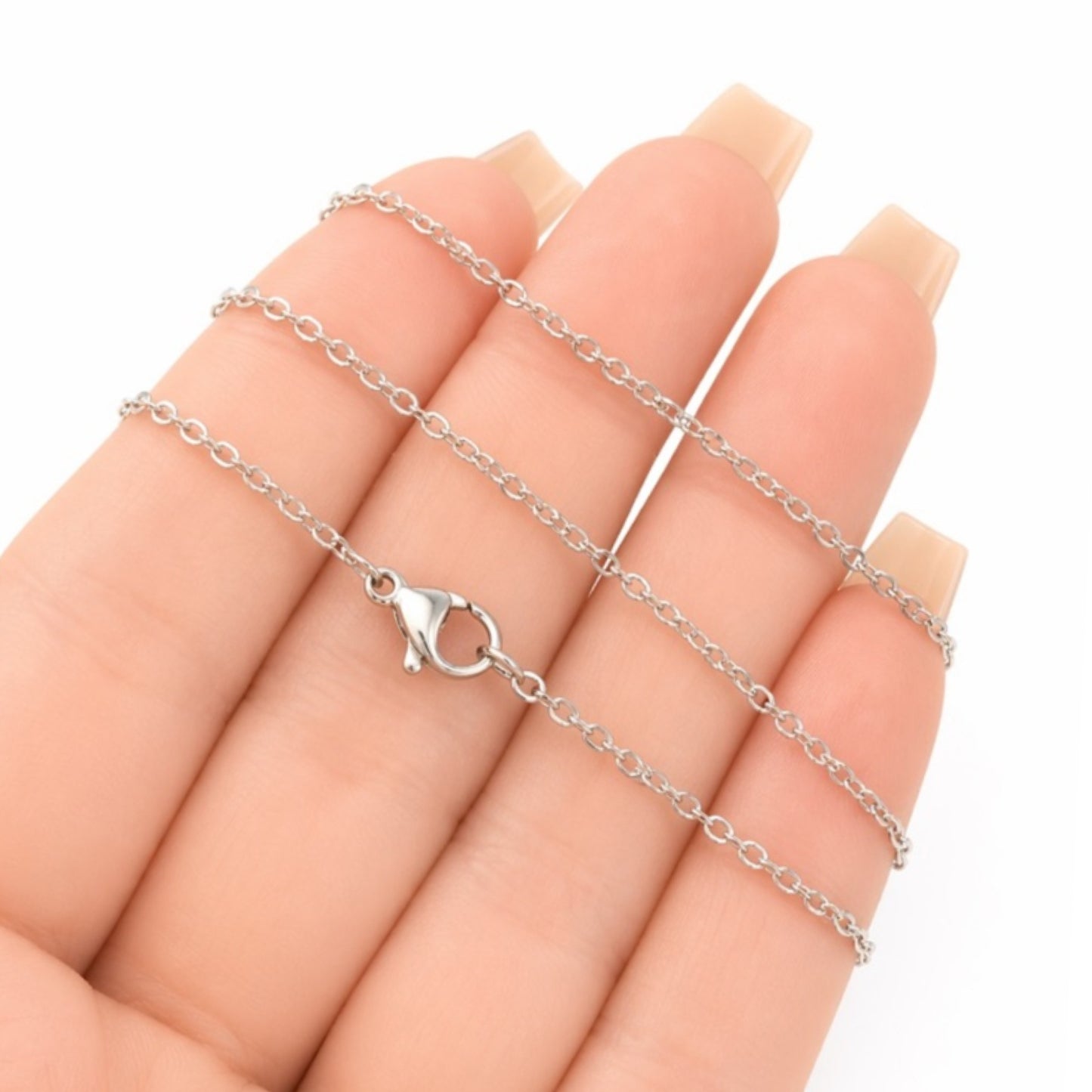 Stainless Steel Minimalist Cutout Cross Necklace – 18” Chain