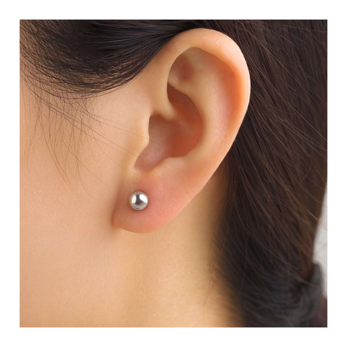 6mm Stainless Steel Ball Stud Earrings – Polished, Durable & Tarnish Resistant