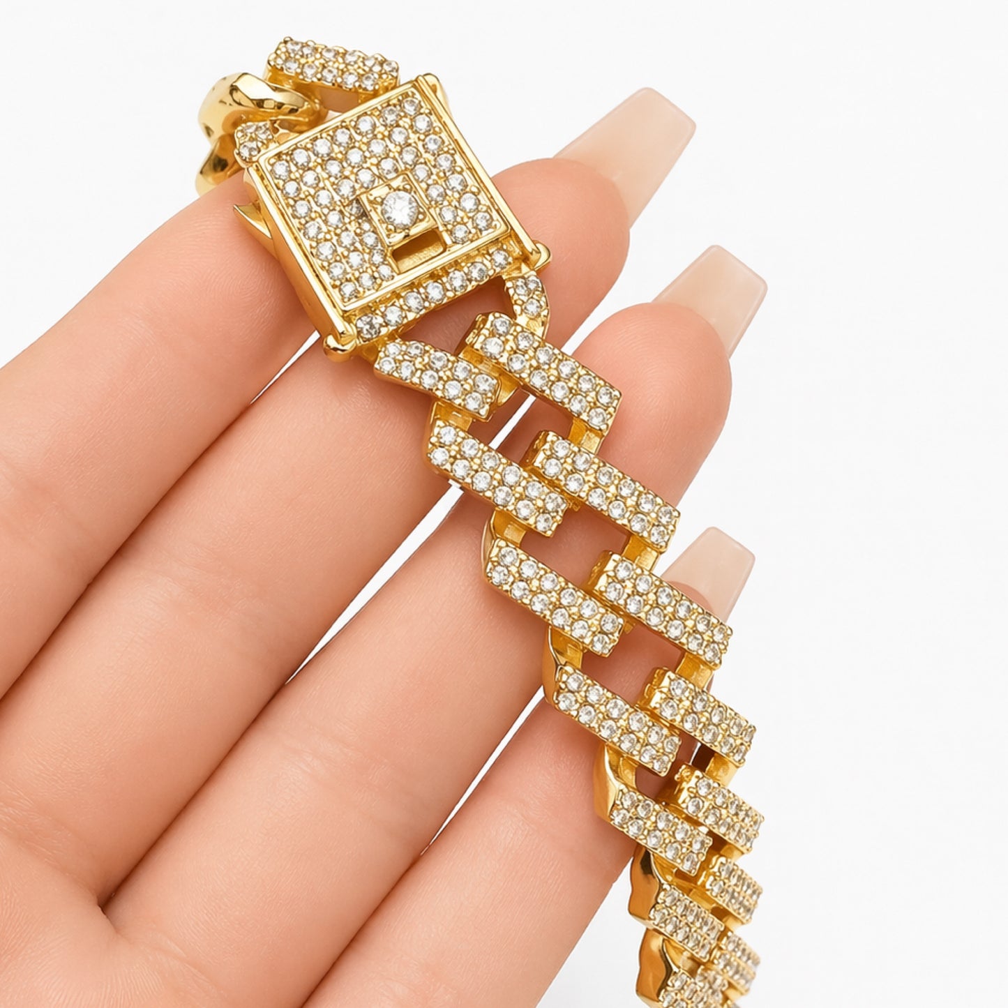 Gold Iced Cuban Link Chain Necklace – 20” 15mm CZ Pave