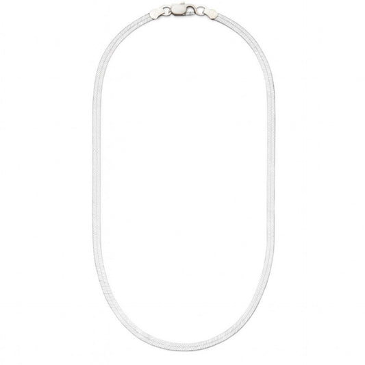 Silver Herringbone Chain Necklace – 20” Stainless Steel Chain