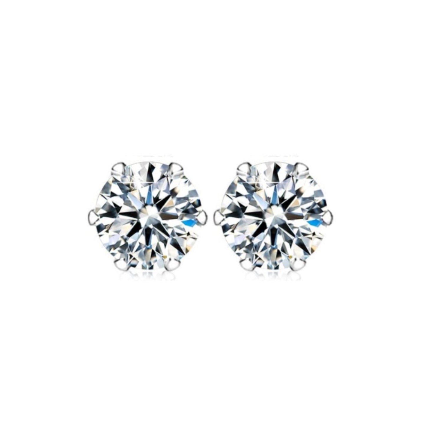 7mm Clear CZ Stud Earrings | Stainless Steel Hypoallergenic