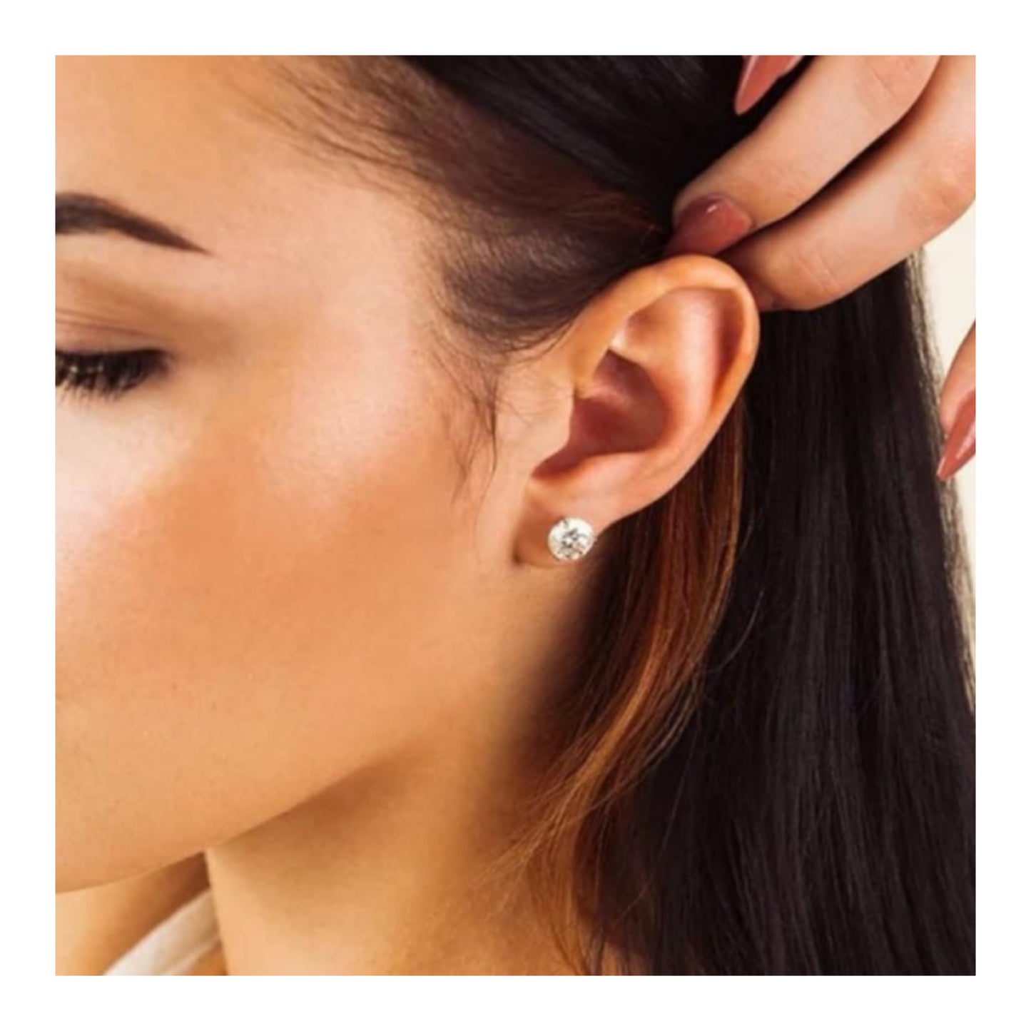 7mm Clear CZ Stud Earrings | Stainless Steel Hypoallergenic