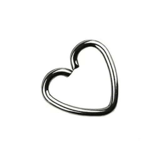 Tiny Silver Heart Fixed Hoop Earring – 8mm Cartilage or Helix Piercing Jewelry
