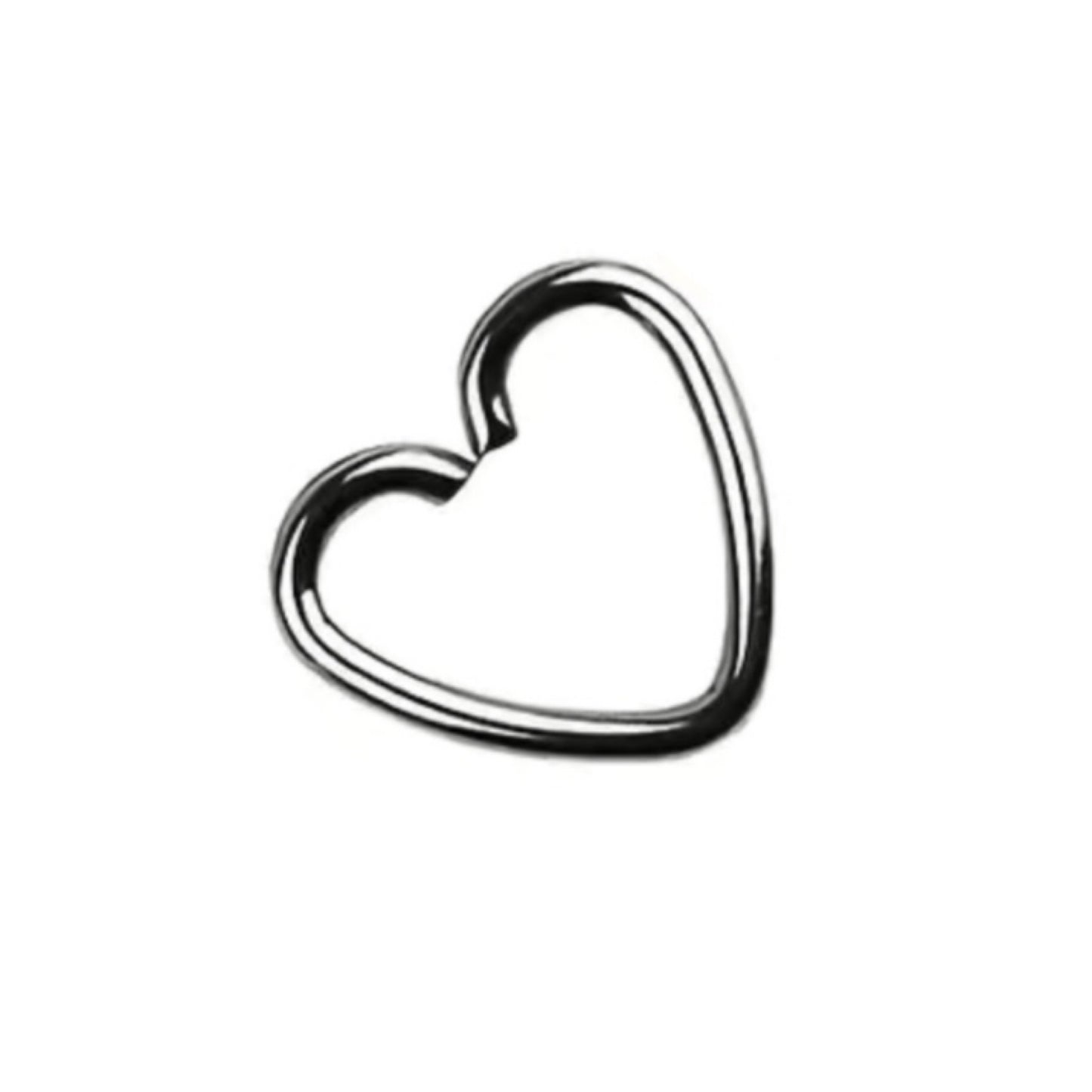 Tiny Silver Heart Fixed Hoop Earring – 8mm Cartilage or Helix Piercing Jewelry