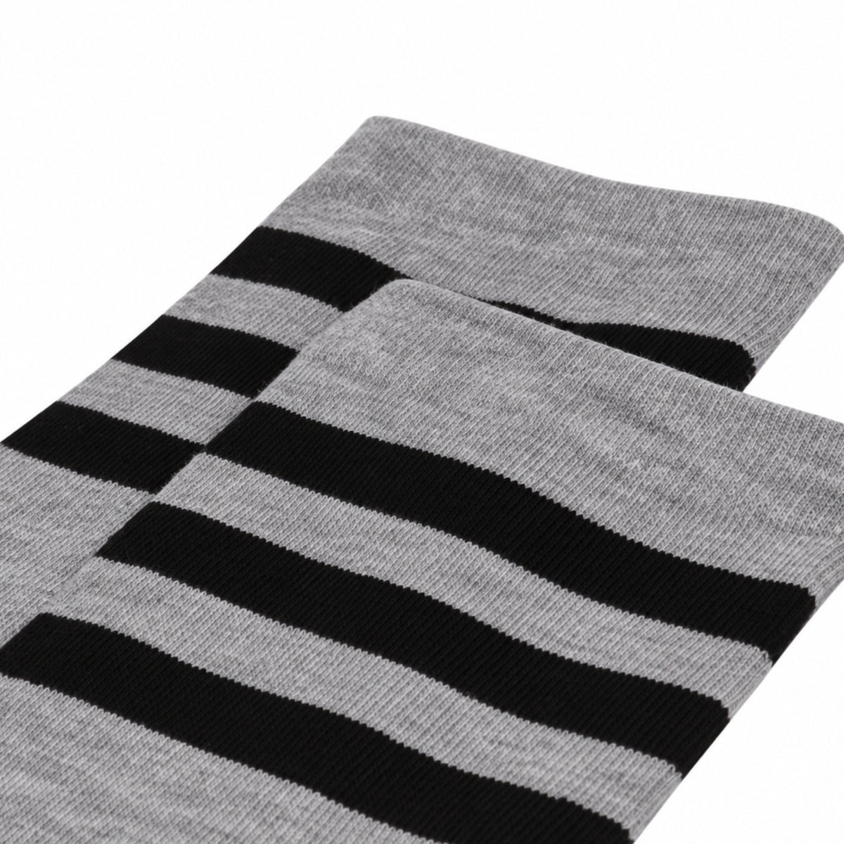 Gray Black Stripe Over the Knee Thigh High Socks