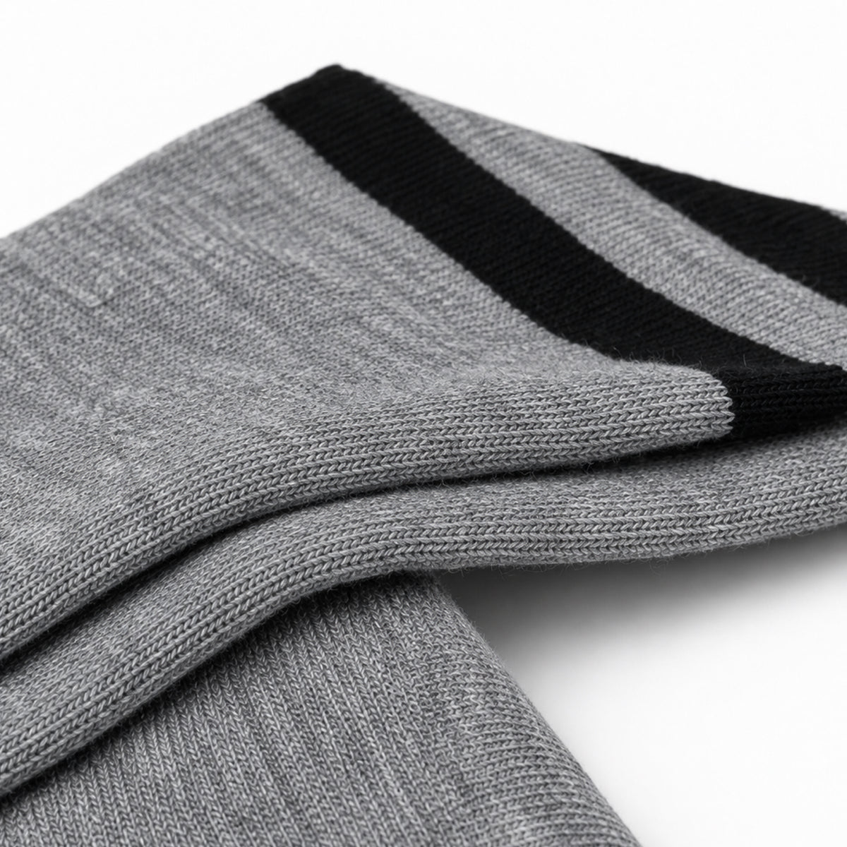 Gray Black Stripe Over the Knee Thigh High Socks