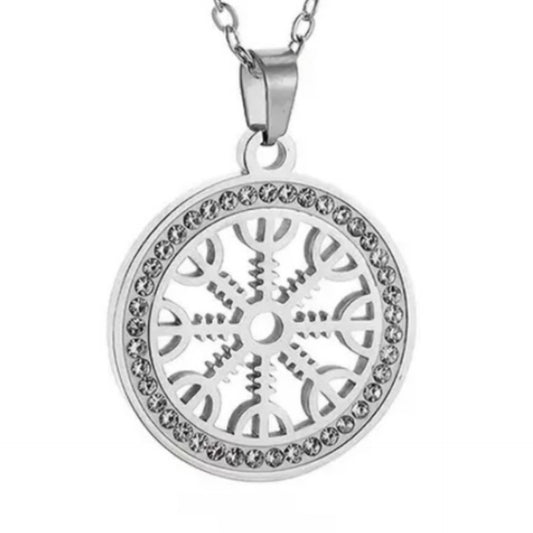 Stainless Steel Vegvisir Compass Necklace | Viking Symbol Jewelry