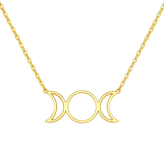 18k Gold Triple Moon Necklace