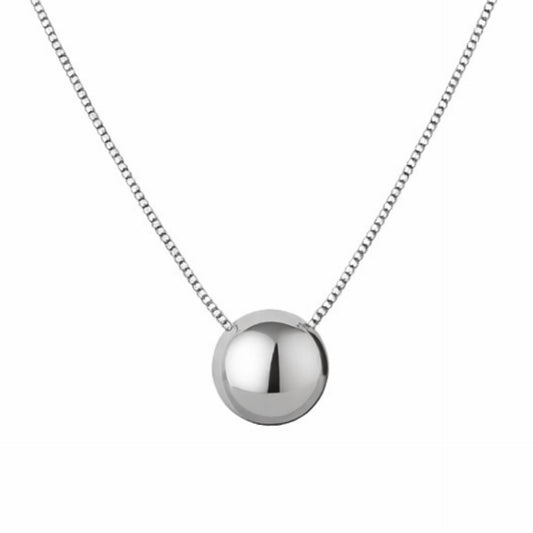 Silver Ball Pendant Necklace