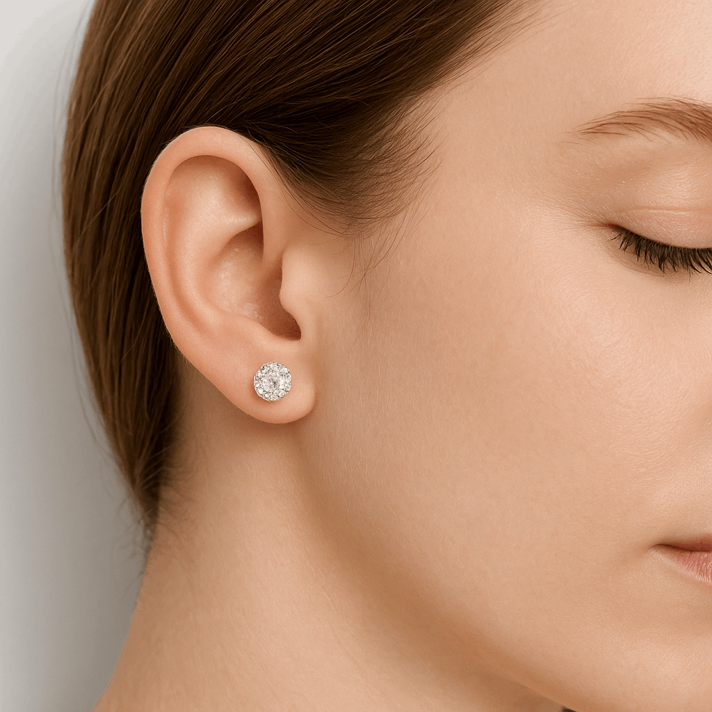 16G Stainless Steel CZ Crystal Ball Barbell Earrings – Hypoallergenic