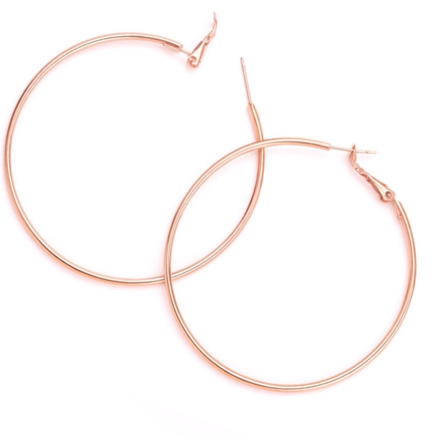 Large 60mm Rose Gold Hoop Earrings