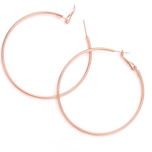 Large 60mm Rose Gold Hoop Earrings
