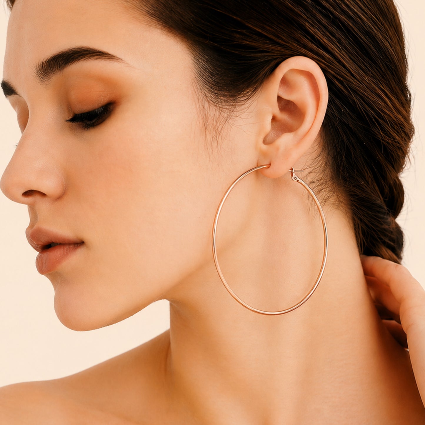 Large 60mm Rose Gold Hoop Earrings