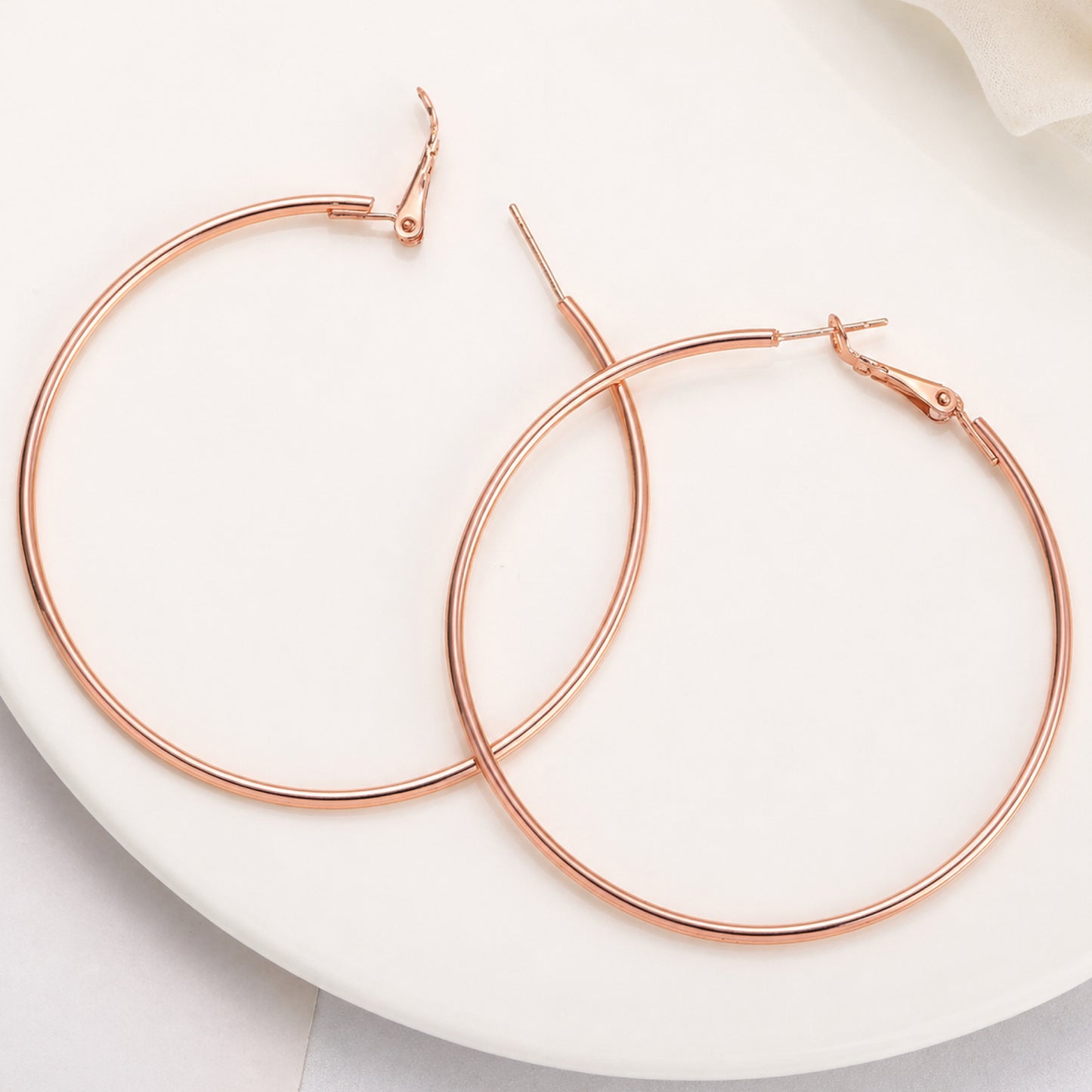 Large 60mm Rose Gold Hoop Earrings