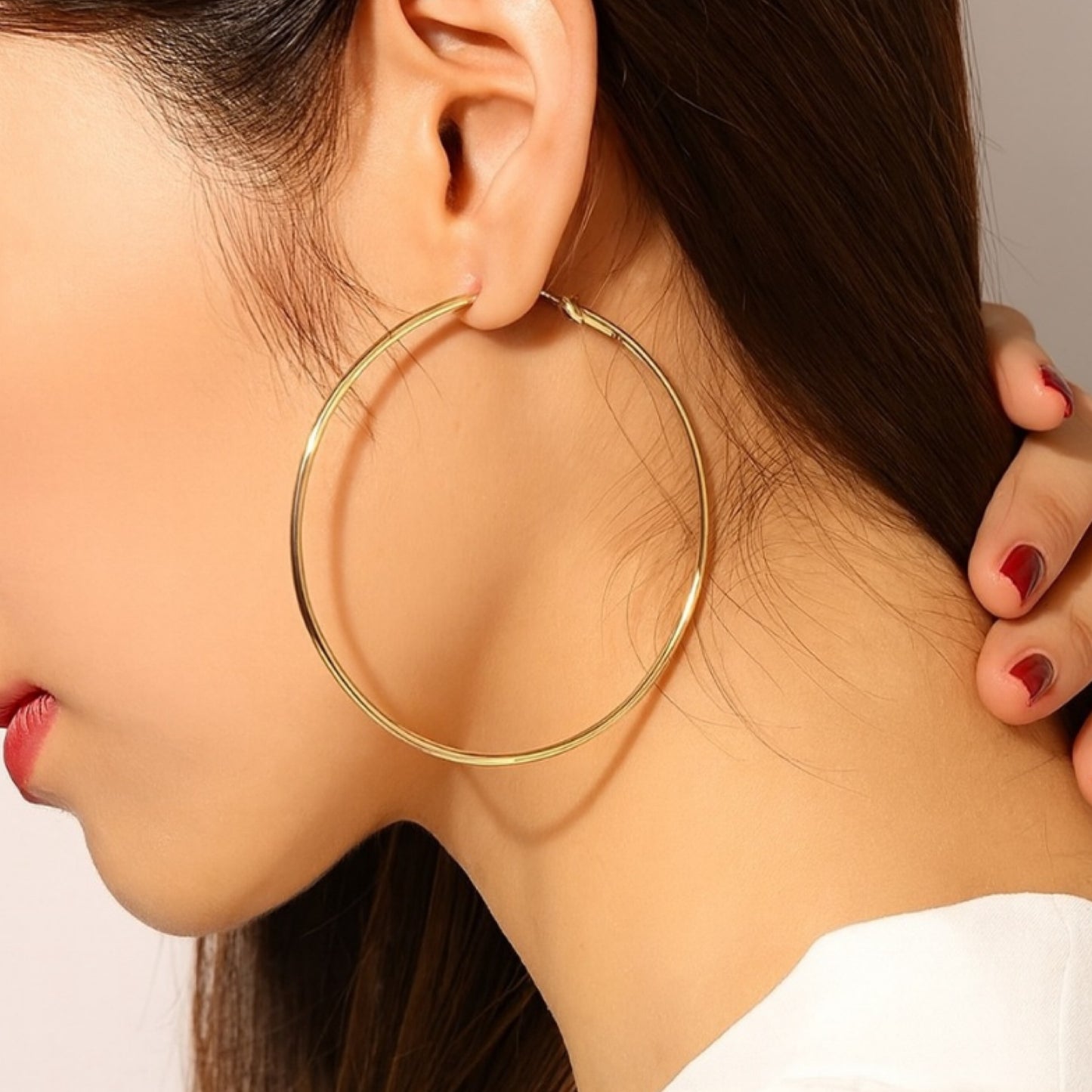Large 70mm Gold Hoop Earrings