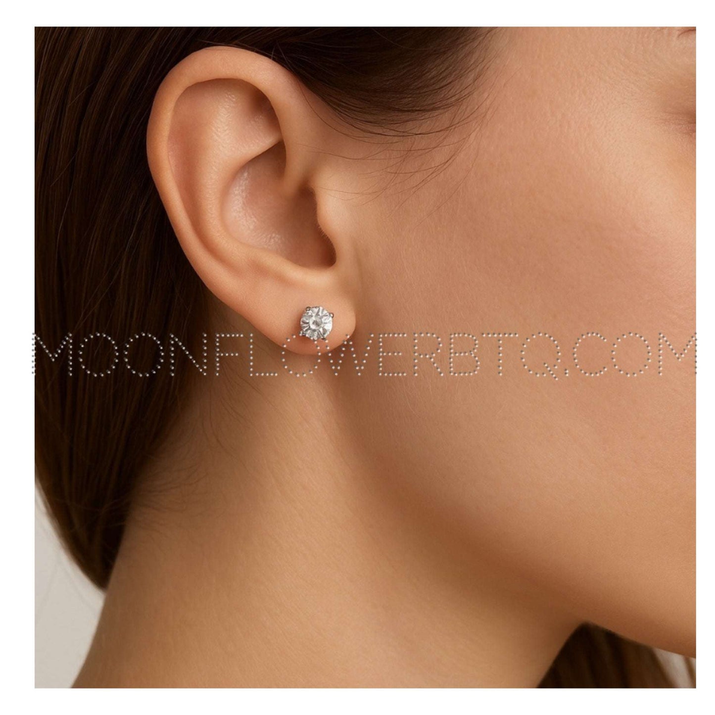 20G Stainless Steel Double Ended Earrings | 5mm Clear CZ Front with Small CZ Screw Back Studs