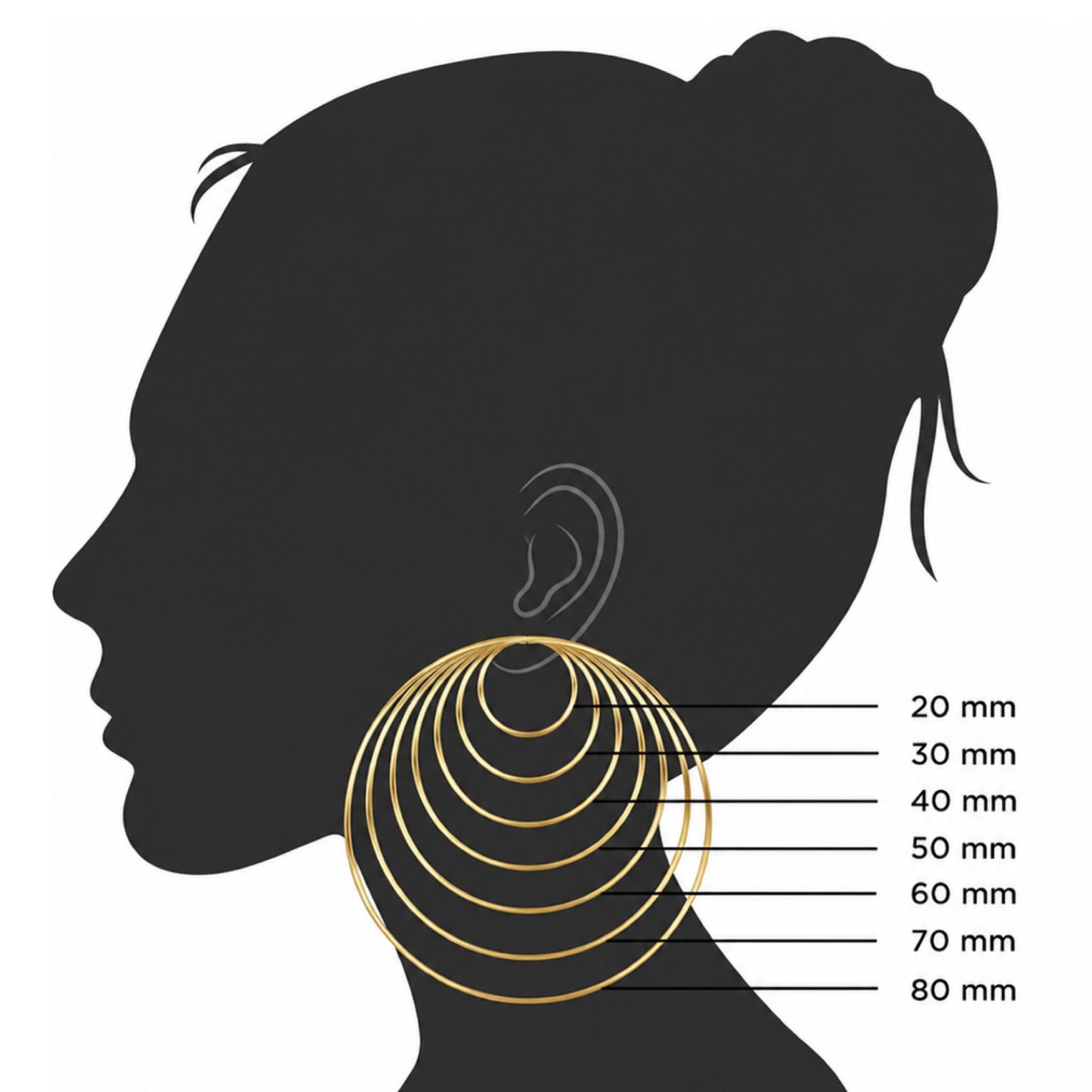 Large 60mm Gold CZ Hoop Earrings