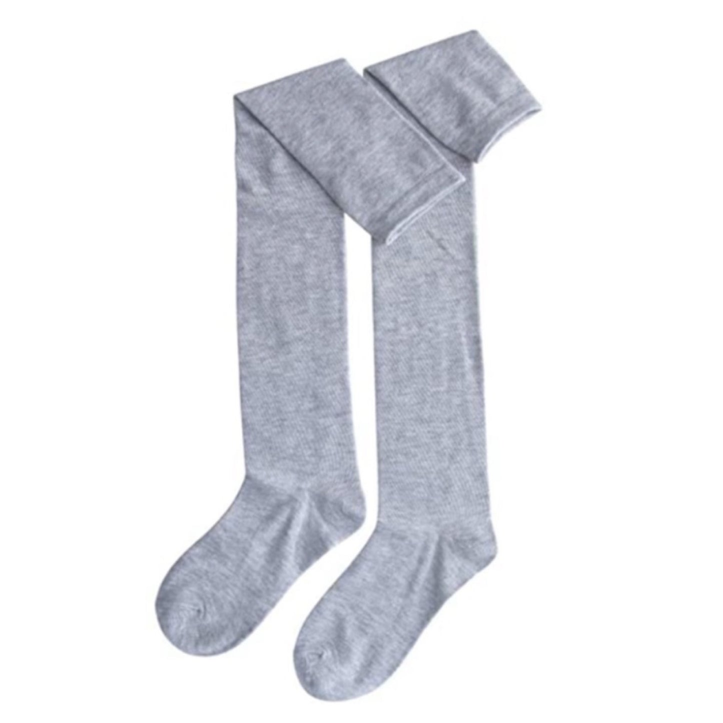 Gray Over the Knee Thigh High Knit Socks – Cozy Soft Long Boot Socks
