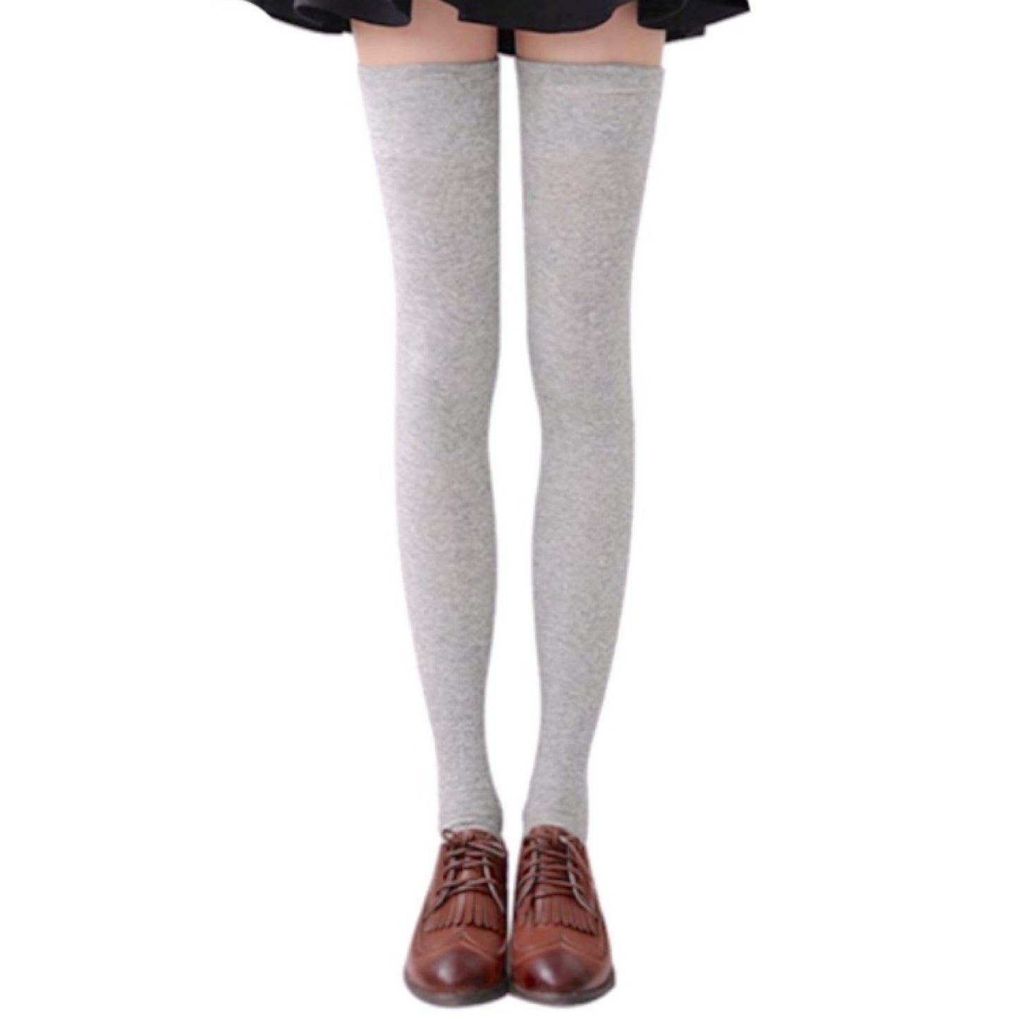 Gray Over the Knee Thigh High Knit Socks – Cozy Soft Long Boot Socks