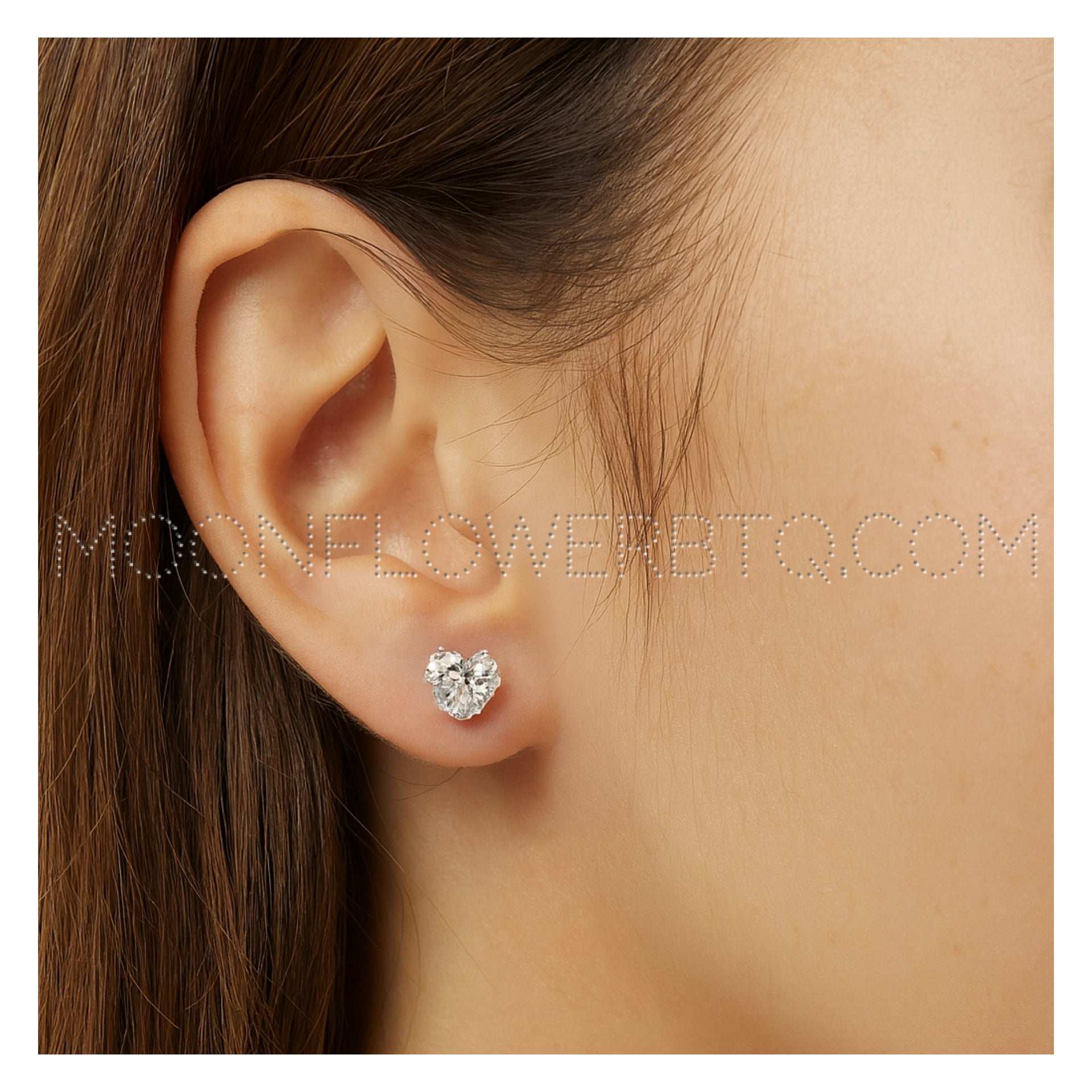 Clear Heart CZ Stud Earrings | 6mm Stainless Steel Hypoallergenic Everyday Jewelry