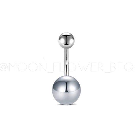 Silver Belly Button Ring | 14G Surgical Steel Barbell Navel Piercing Jewelry