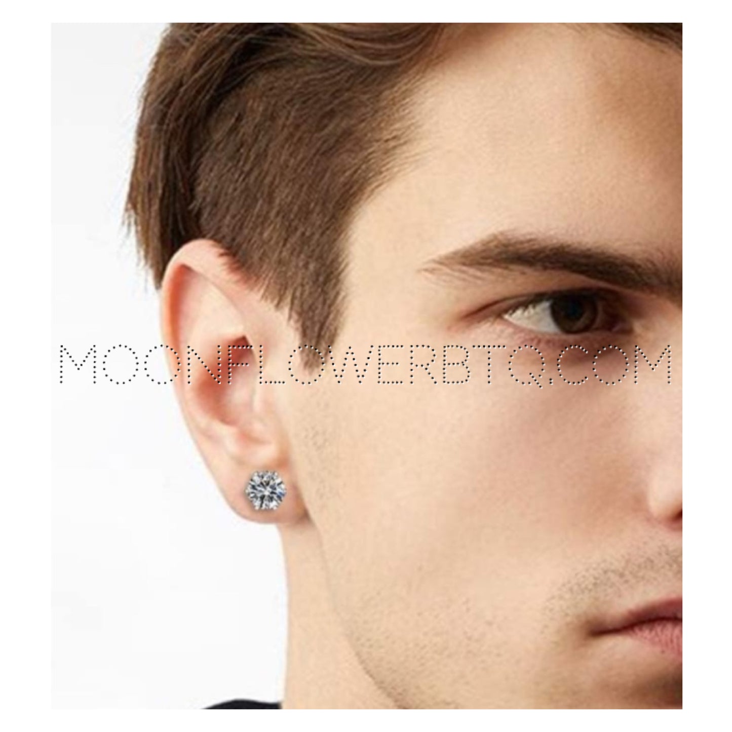 Silver Clear Round 8mm CZ Stud Earrings | Hypoallergenic Stainless Steel | Classic Unisex Jewelry