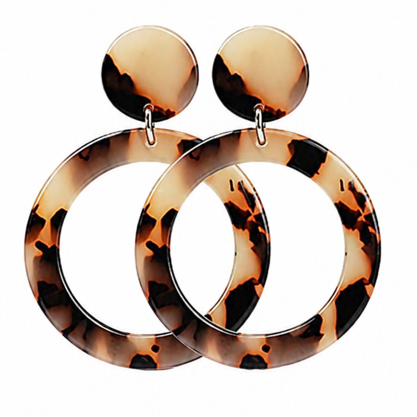 Tortoiseshell Acrylic Drop Earrings