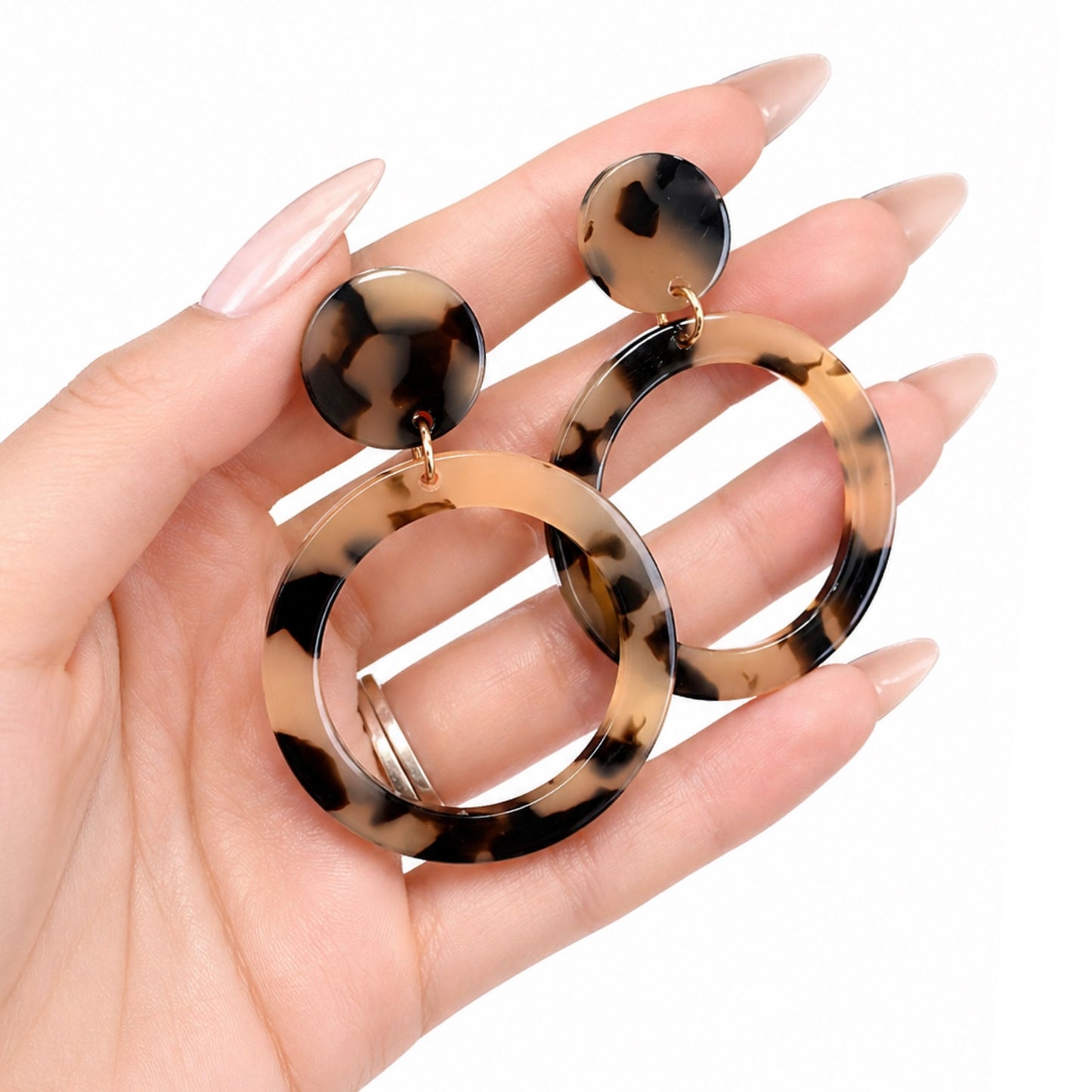 Tortoiseshell Acrylic Drop Earrings