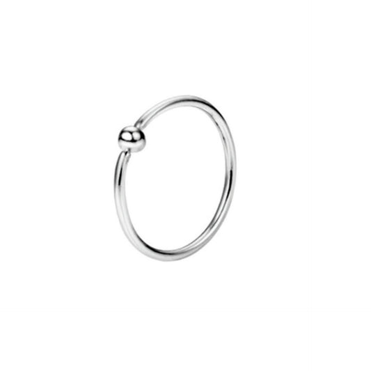 Fixed Ball Hoop Nose Ring 10mm 20G Stainless Steel Cartilage Piercing