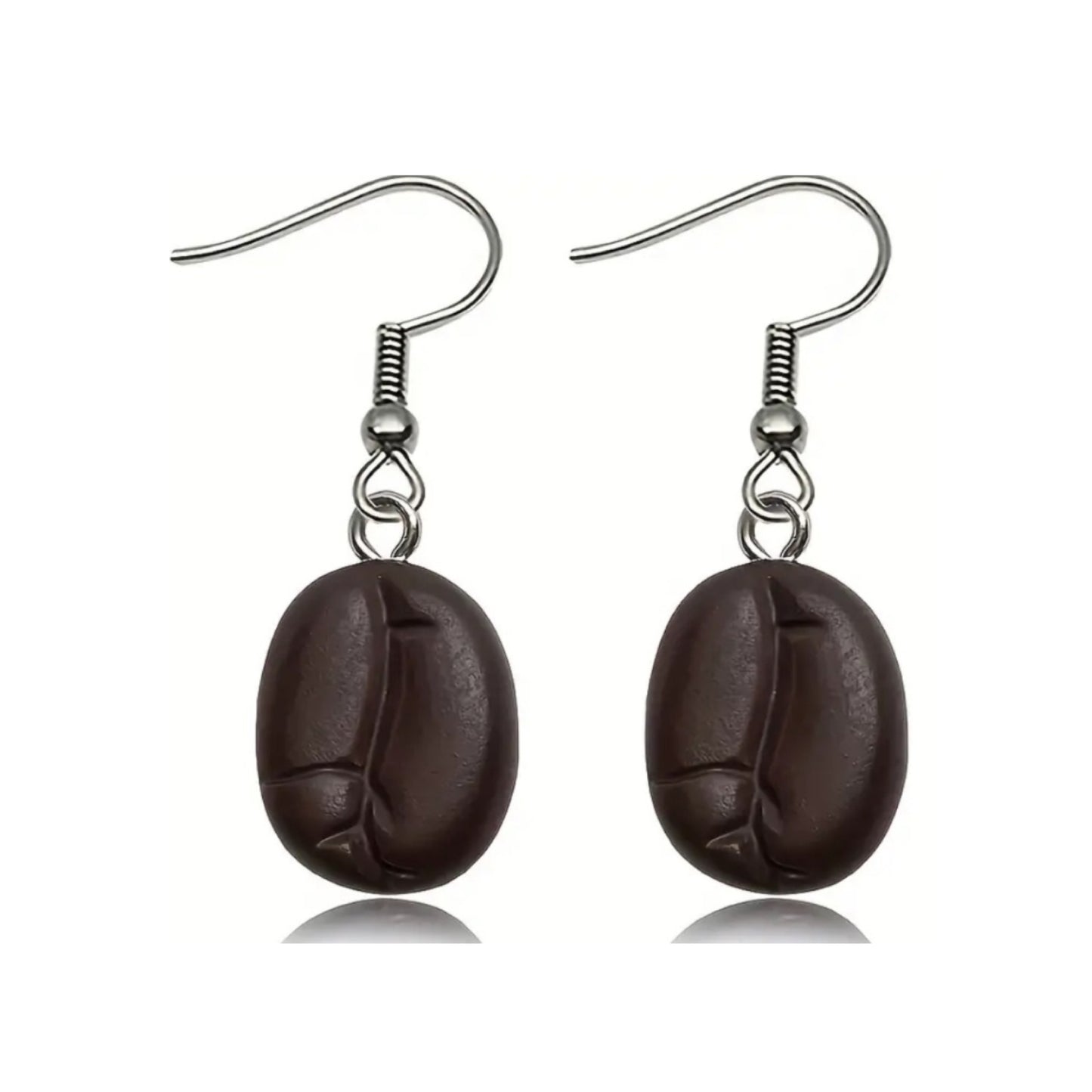 Brown Coffee Bean Dangle Earrings