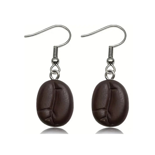 Brown Coffee Bean Dangle Earrings