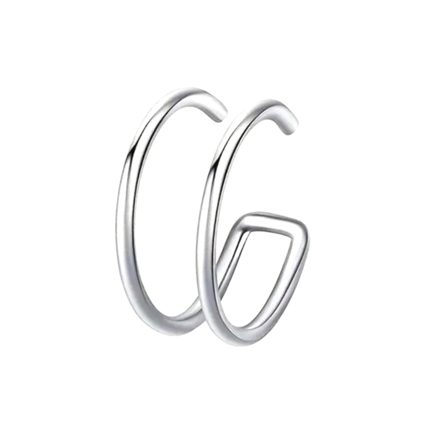 Stainless Steel Double Hoop Clip On Earring Lip Nose Ring