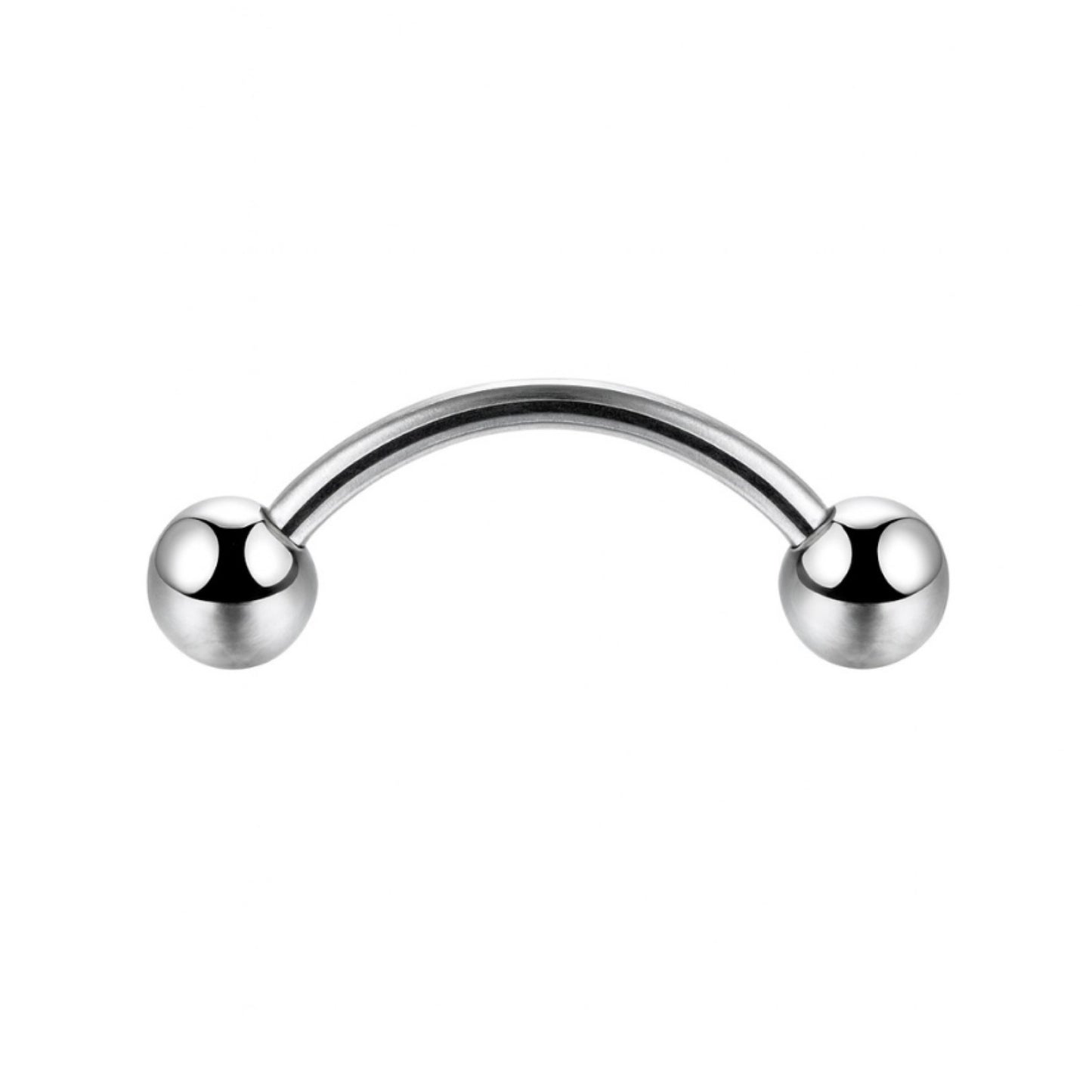 Curved Eyebrow Barbell | 16G Surgical Steel Eyebrow Piercing | Hypoallergenic