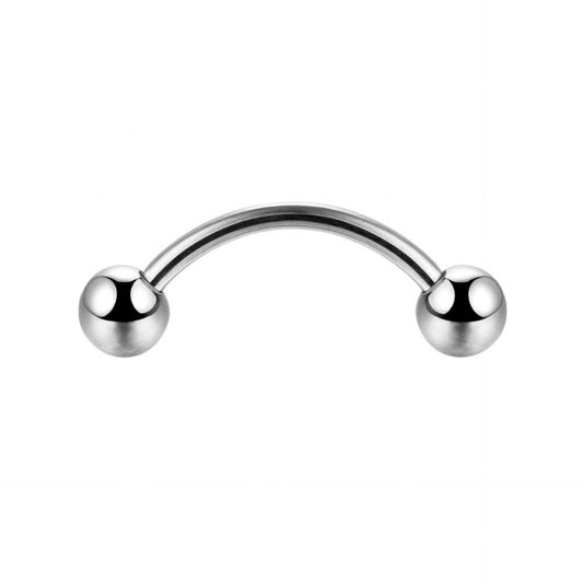 Curved Eyebrow Barbell | 16G Surgical Steel Eyebrow Piercing | Hypoallergenic