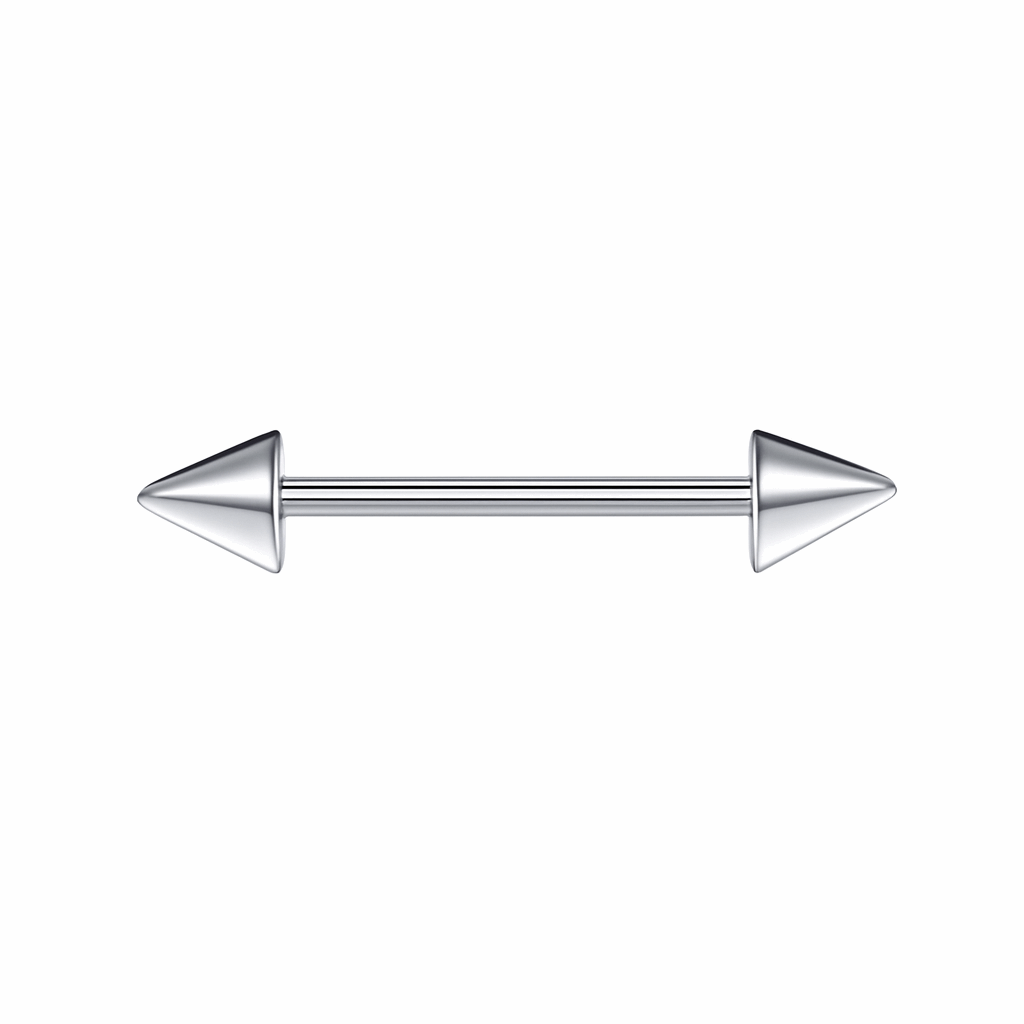 14G 16mm Spiked Barbell Piercing | Stainless Steel Hypoallergenic Jewelry