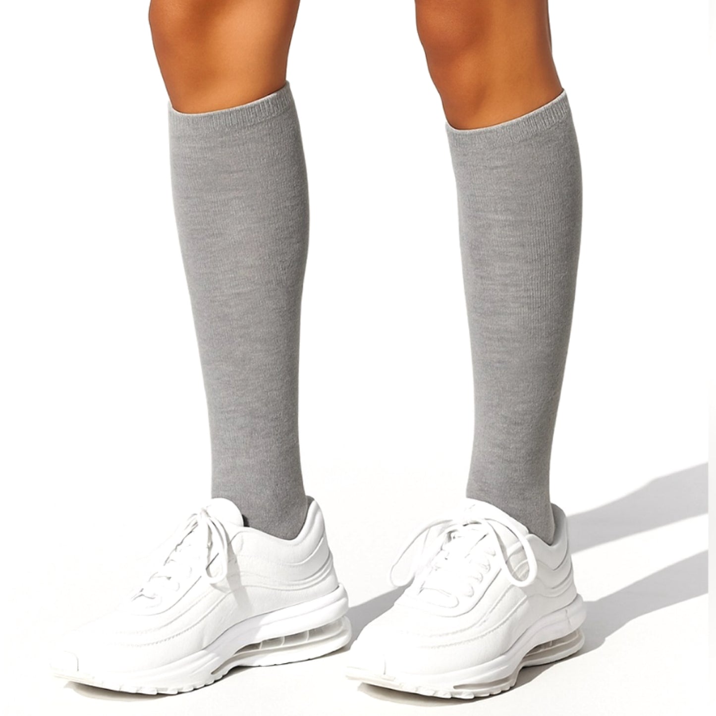Gray Knee High Socks | Over the Calf Long Athletic Casual Tube Socks