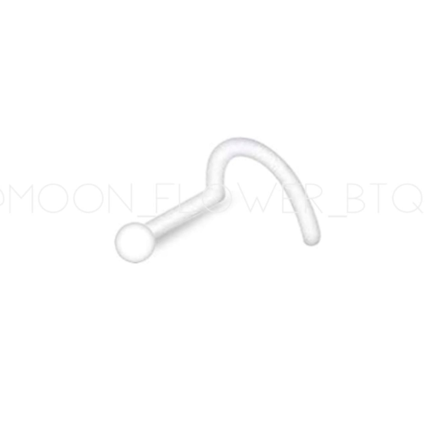 Clear Bioflex Nose Screw Retainer | 20G Hook Style Piercing Jewelry with Ball End