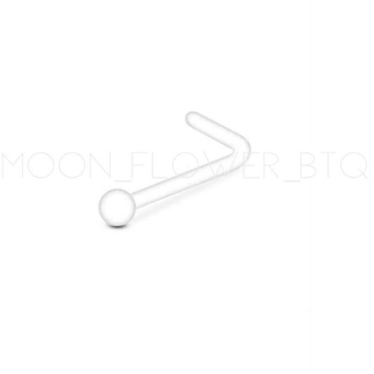 Clear Bioflex Nose Ring Retainer | 20G Acrylic Piercing Jewelry | 2mm Ball End