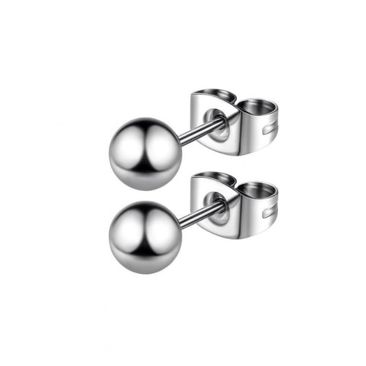 Solid Stainless Steel Ball Stud Earrings – 7mm 20G Hypoallergenic | Minimalist