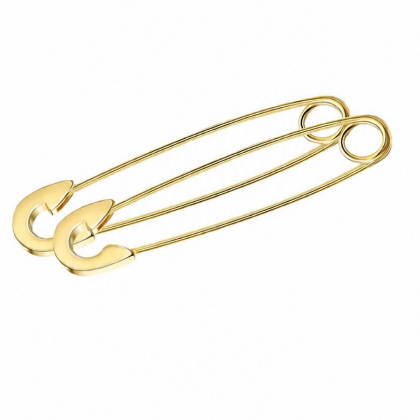 Gold Safety Pin Minimalist Drop Dangle Earrings
