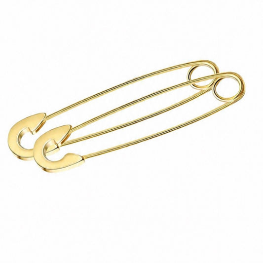 Gold Safety Pin Minimalist Drop Dangle Earrings