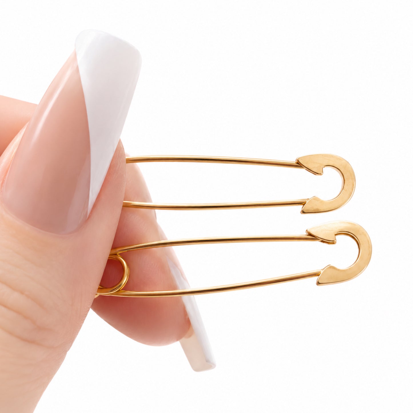 Gold Safety Pin Minimalist Drop Dangle Earrings