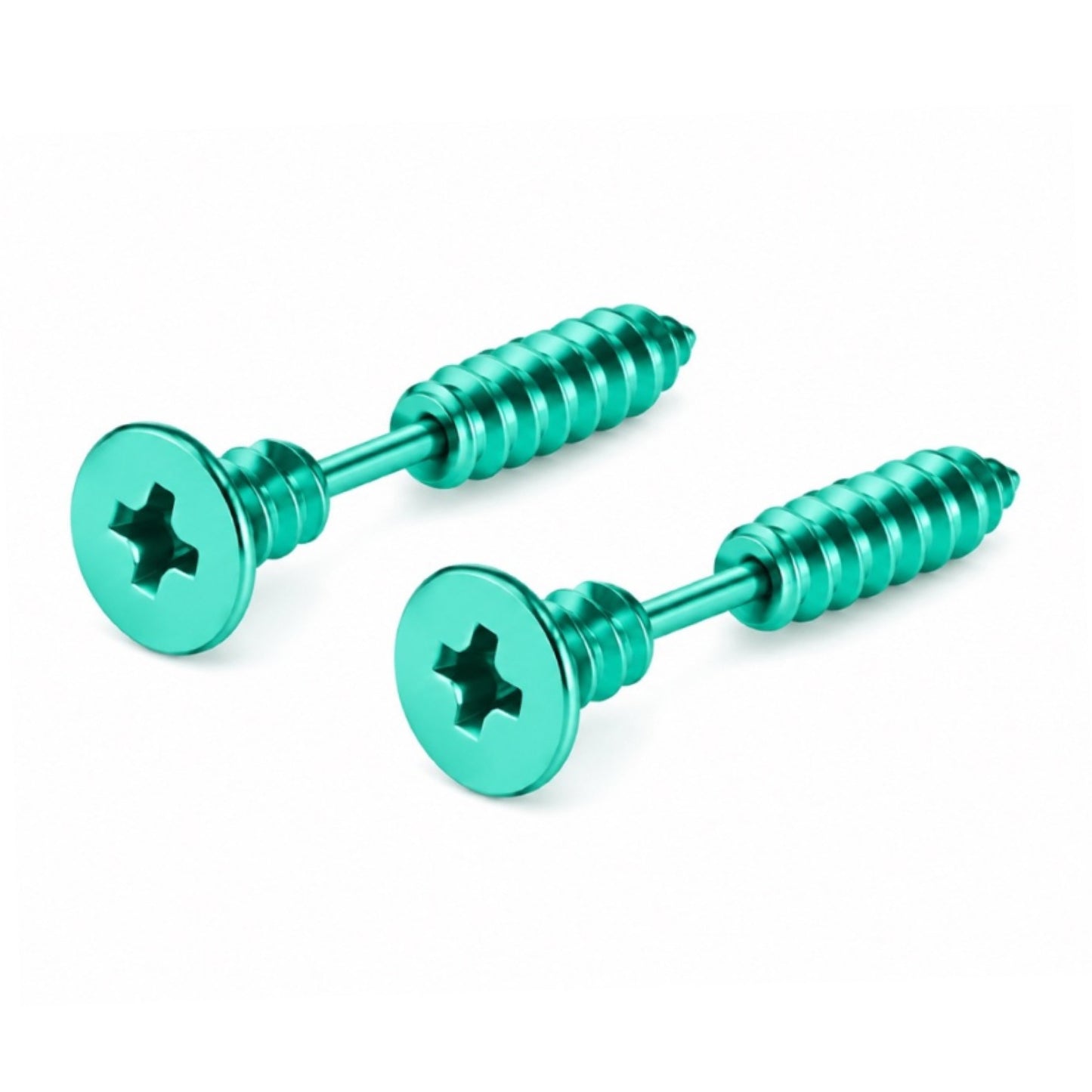 Turquoise Screw Stud Earrings - 16G