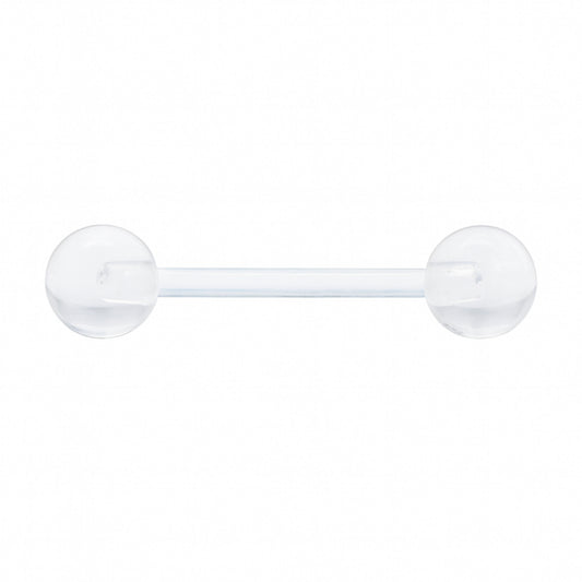 Clear Acrylic Retainer Barbell Tongue Ring 14G – Hypoallergenic Piercing Jewelry