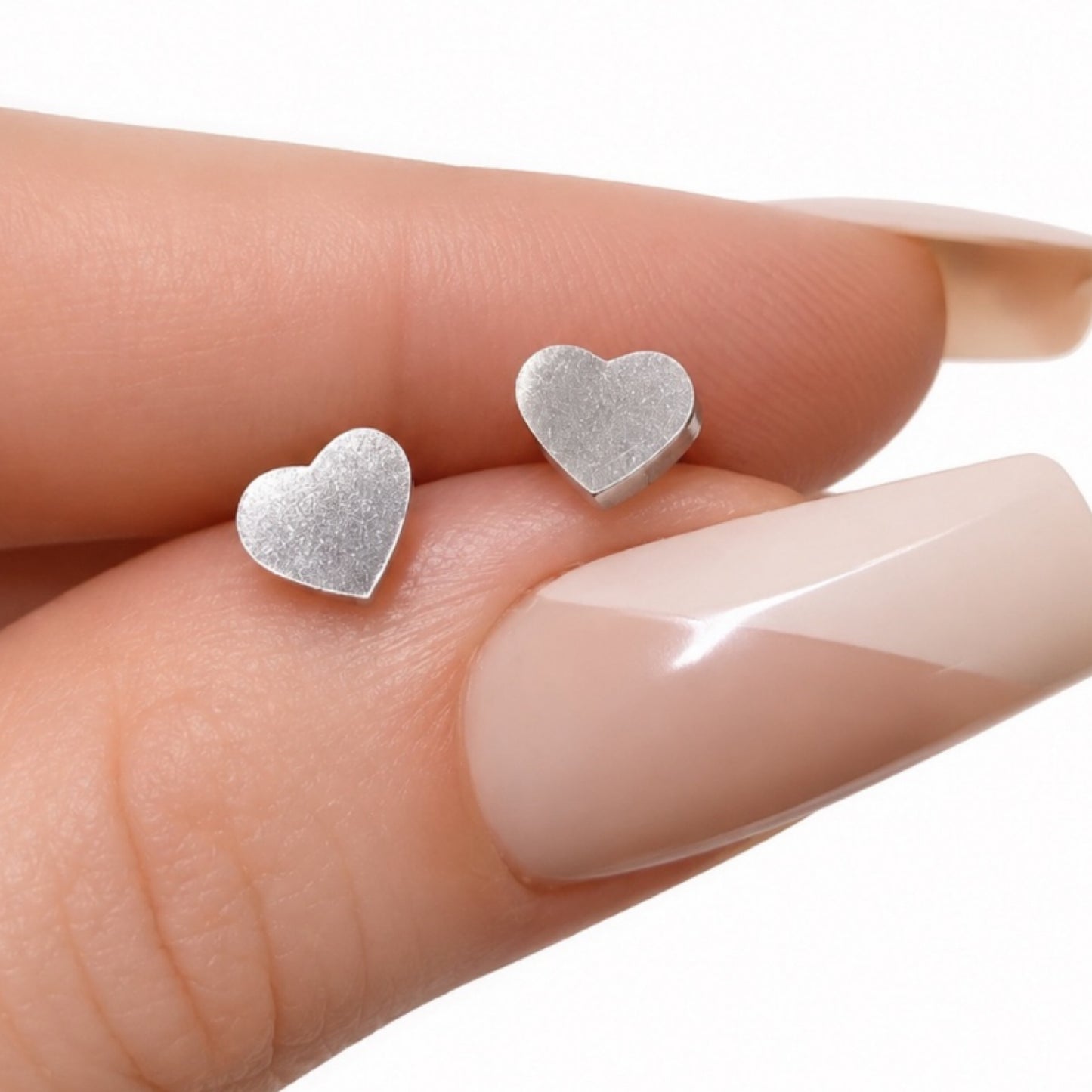 Stainless Steel Heart Barbell Earrings – 18G 7mm Heart